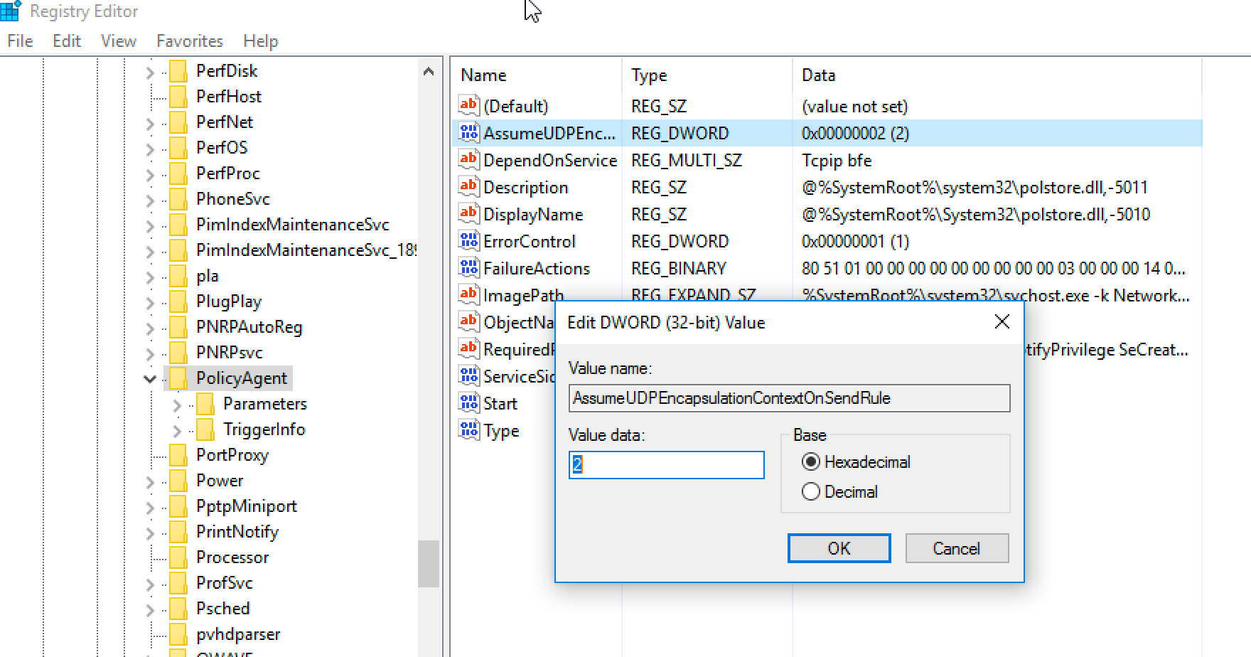 Windows 10 does not connect to IPsec/L2TP server - connection error